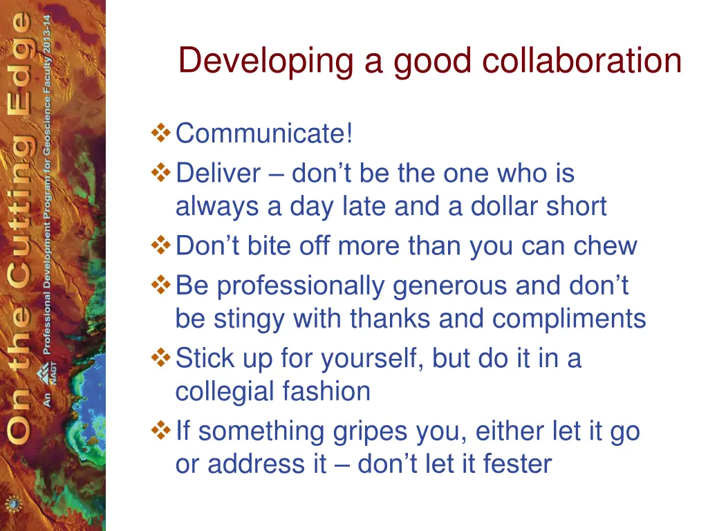 developing a good collaboration 1