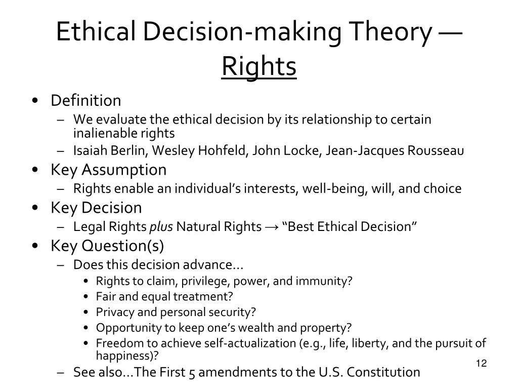 ethical decision making theory rights