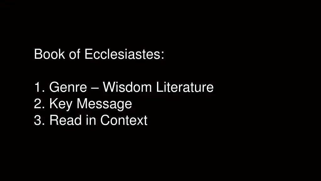 book of ecclesiastes