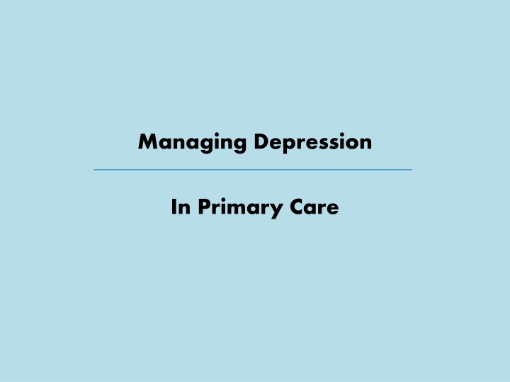 managing depression