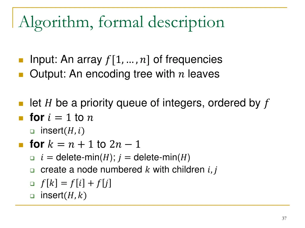 algorithm formal description