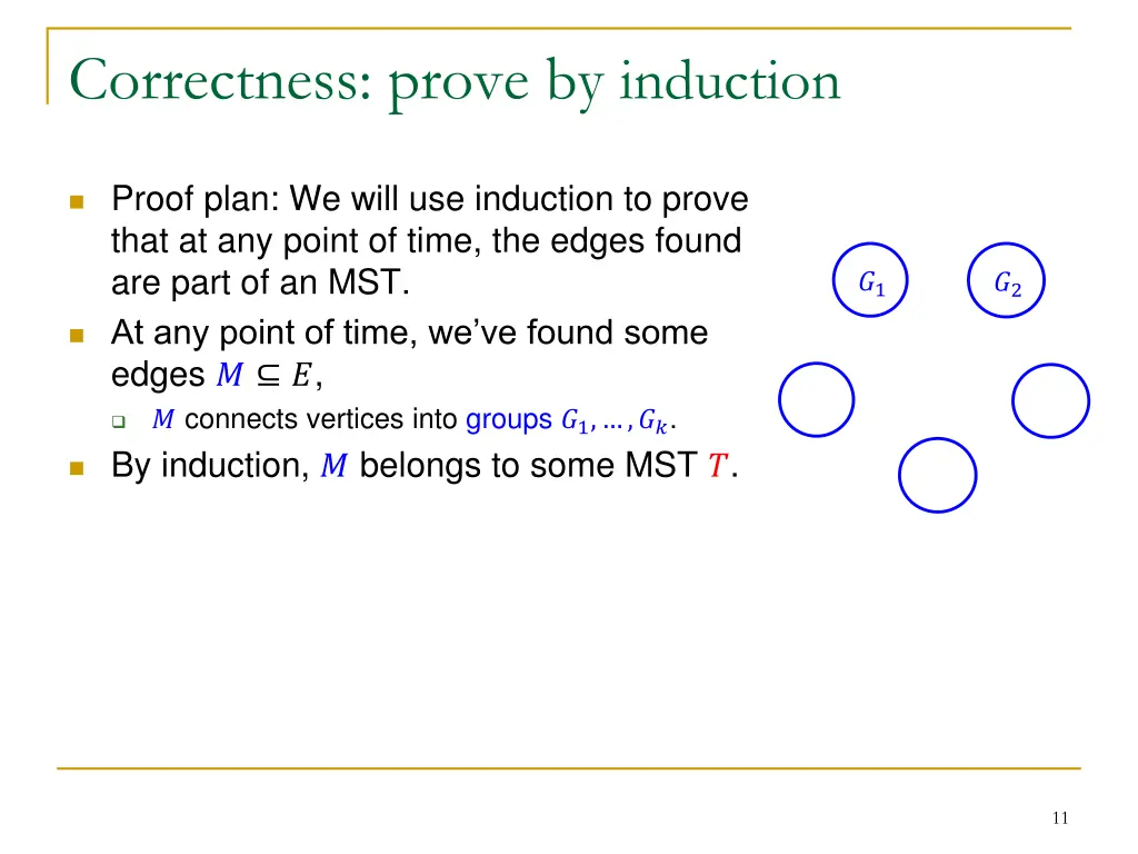 correctness prove by induction