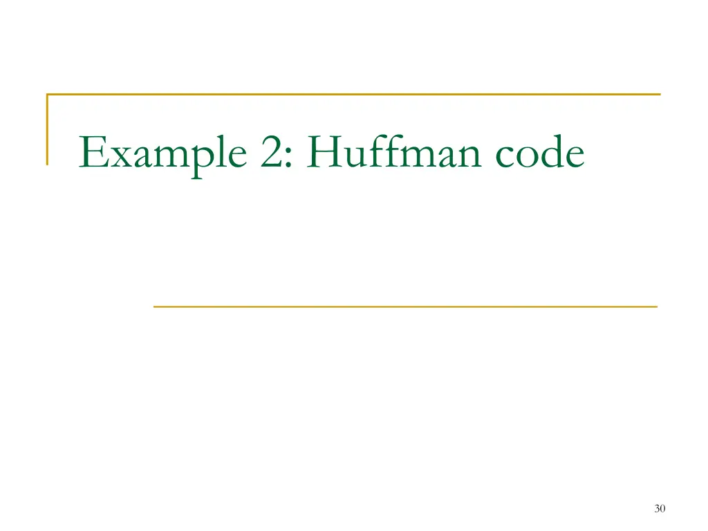 example 2 huffman code