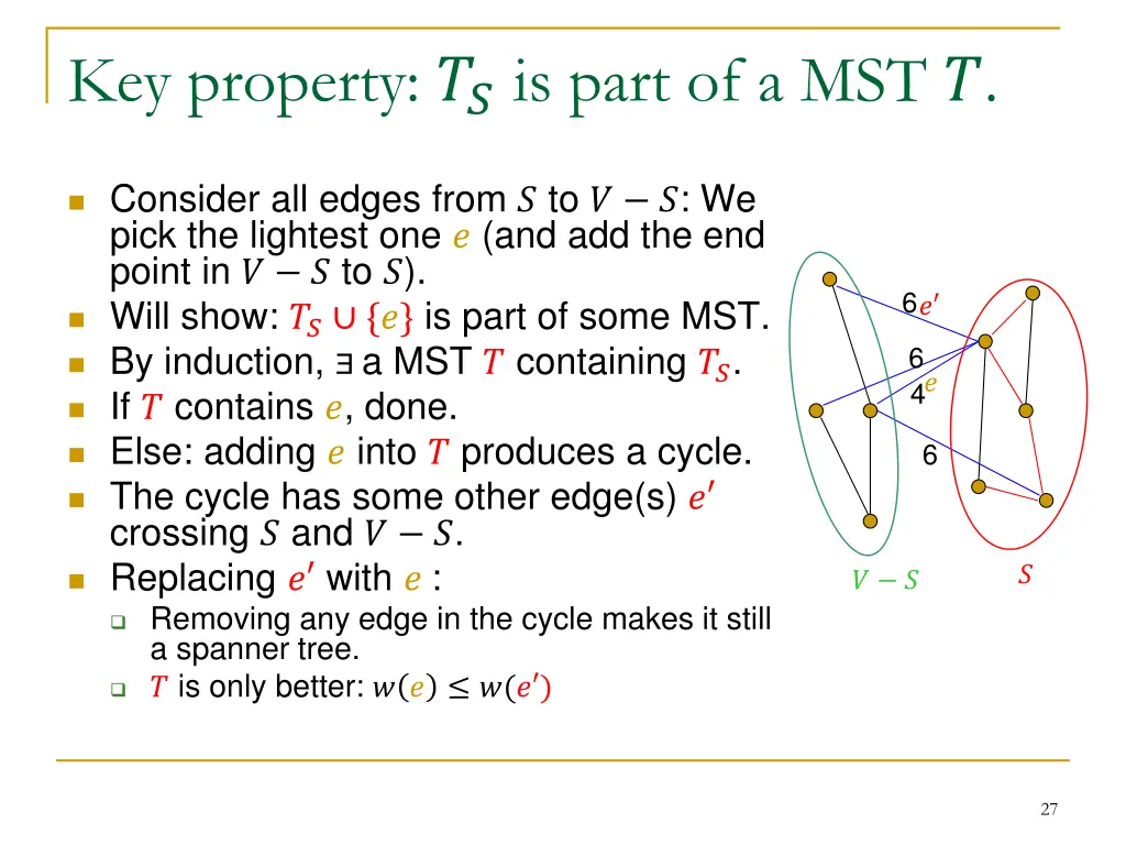 key property is part of a mst