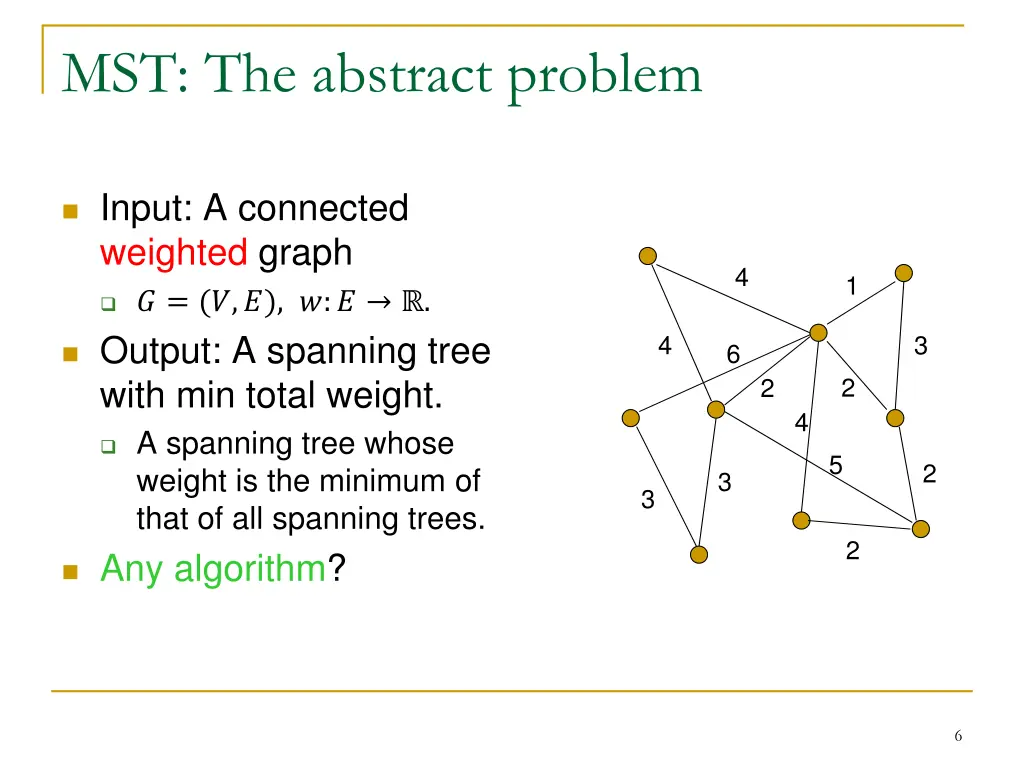 mst the abstract problem