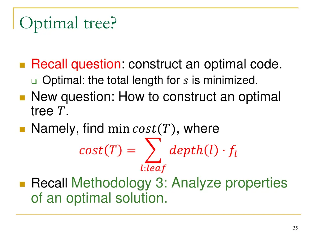 optimal tree