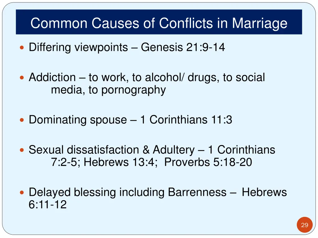 common causes of conflicts in marriage 1