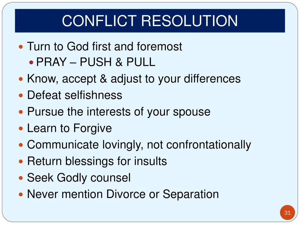 conflict resolution