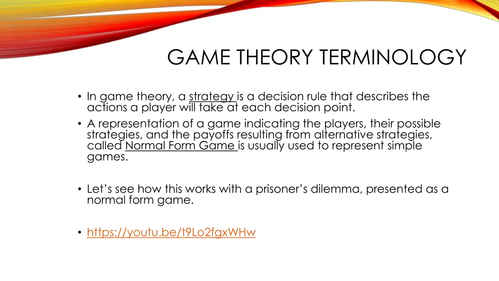 game theory terminology