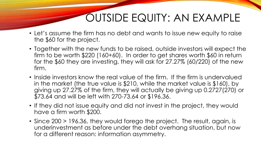 outside equity an example 3