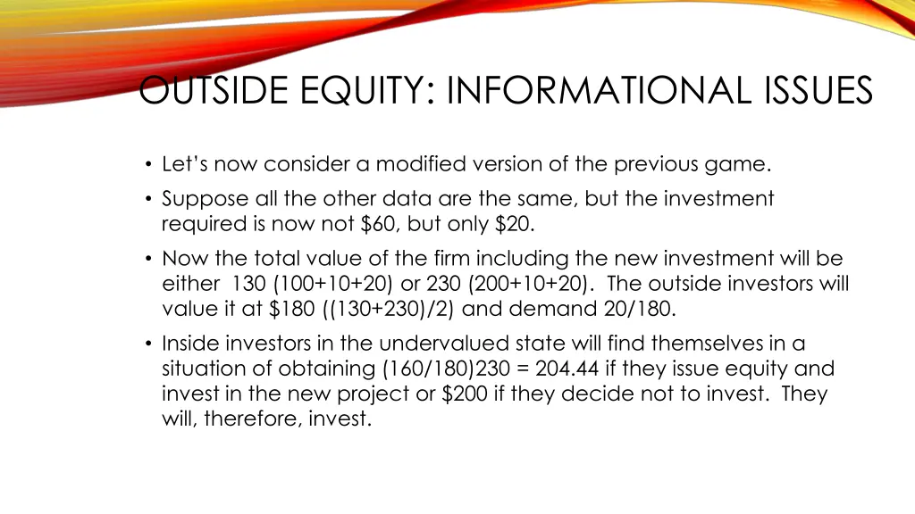 outside equity informational issues 1