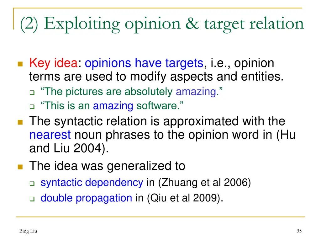 2 exploiting opinion target relation