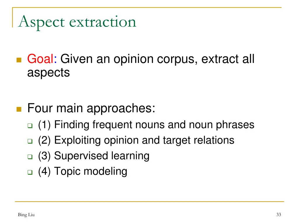 aspect extraction