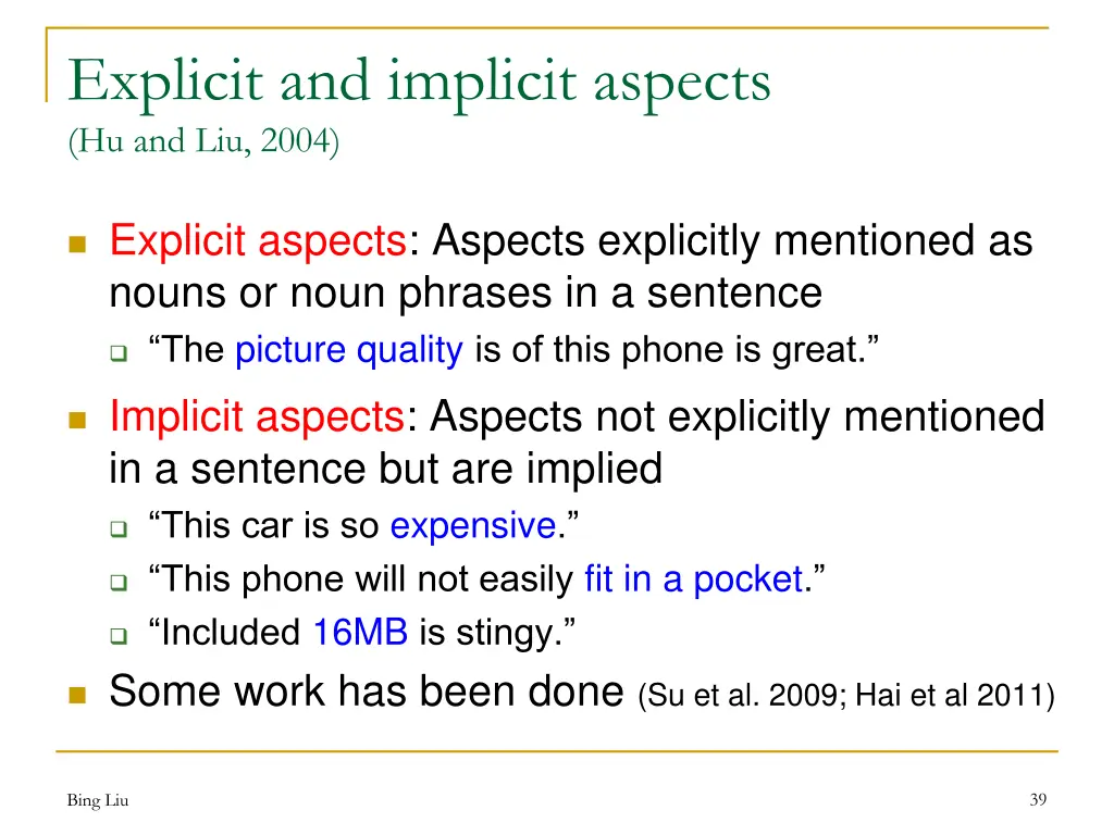 explicit and implicit aspects hu and liu 2004