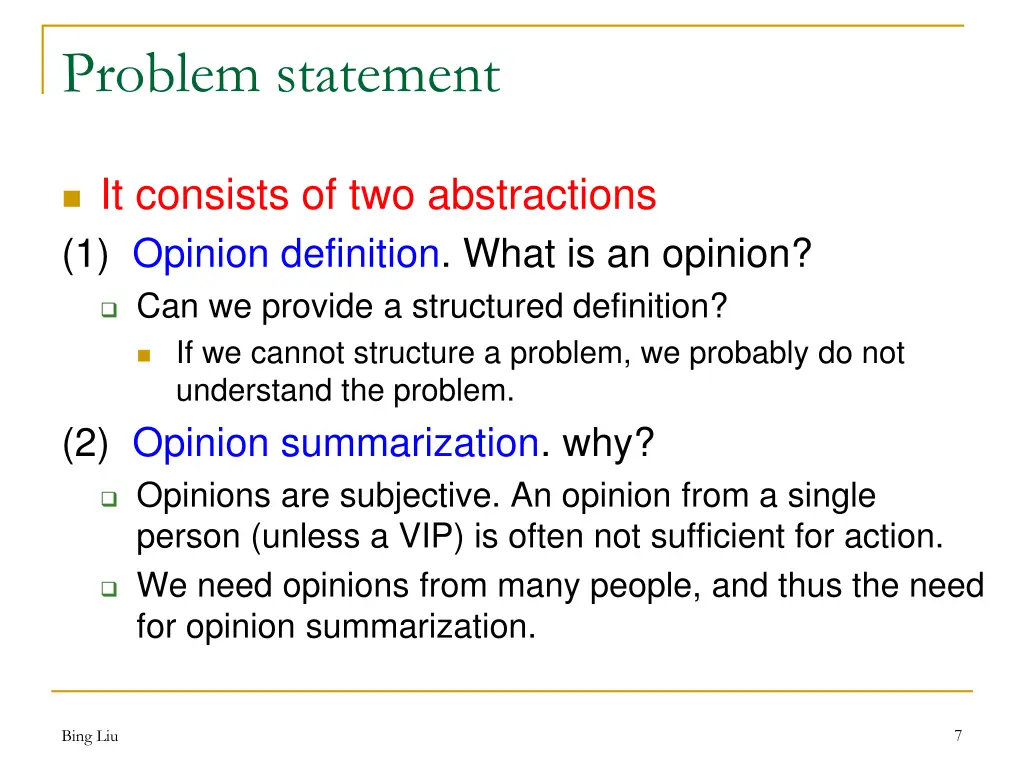 problem statement