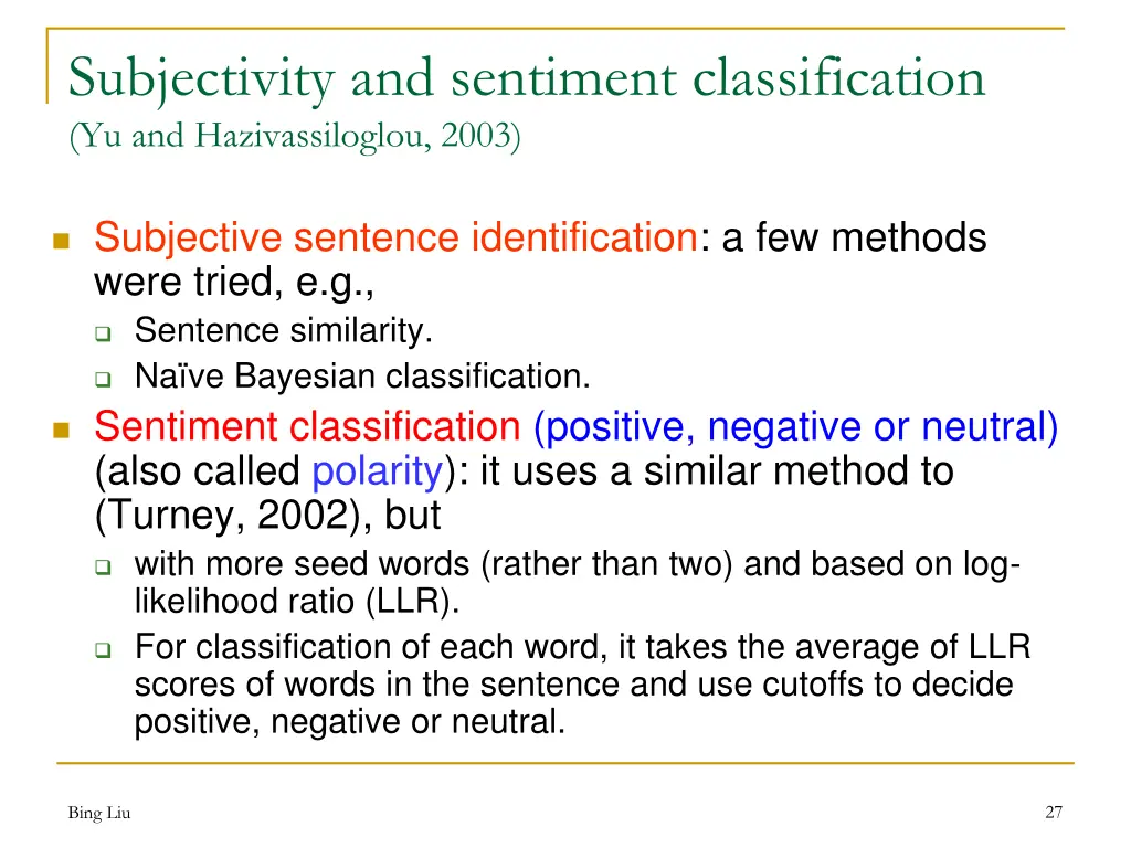 subjectivity and sentiment classification