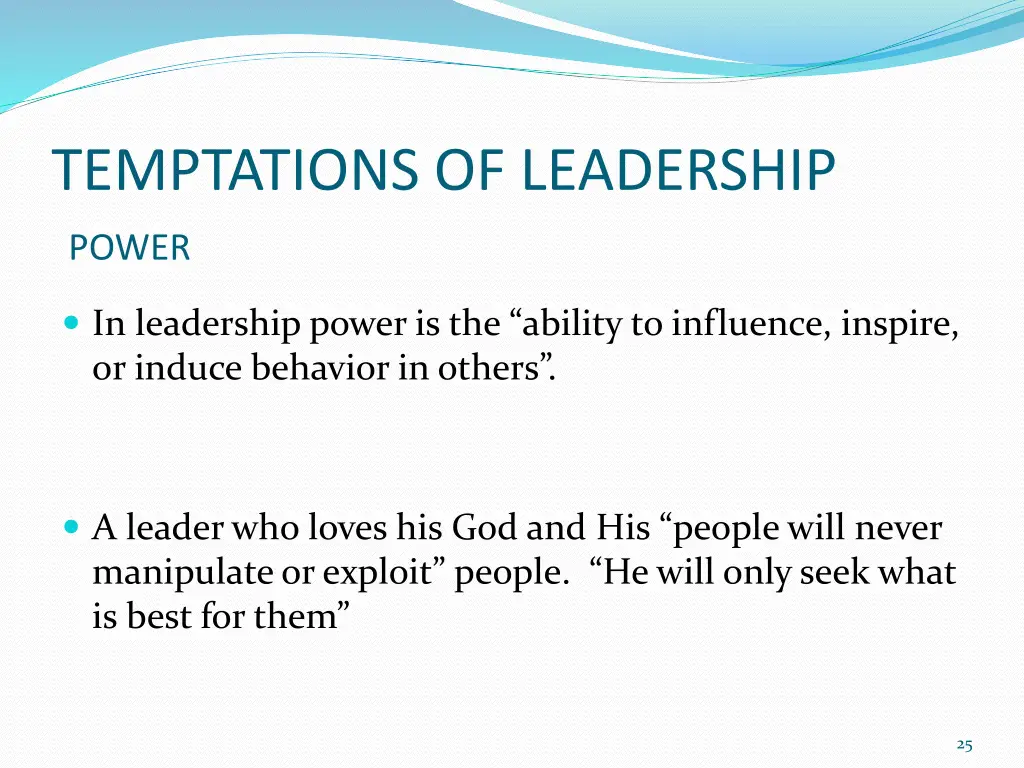 temptations of leadership 1