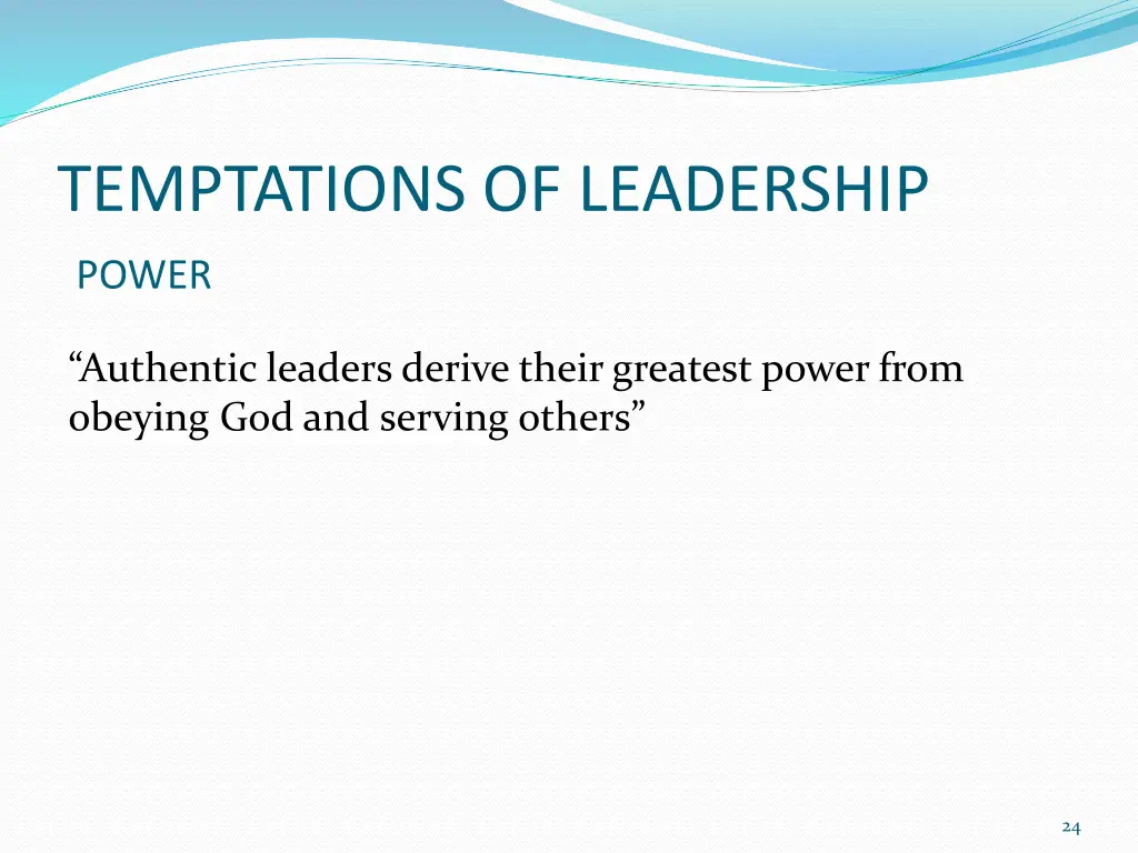 temptations of leadership