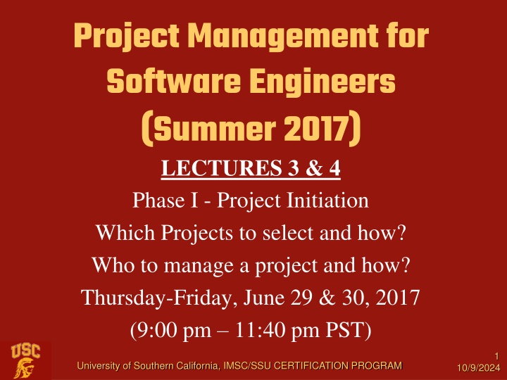 project management for software engineers summer