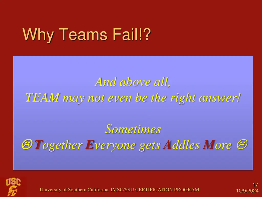 why teams fail