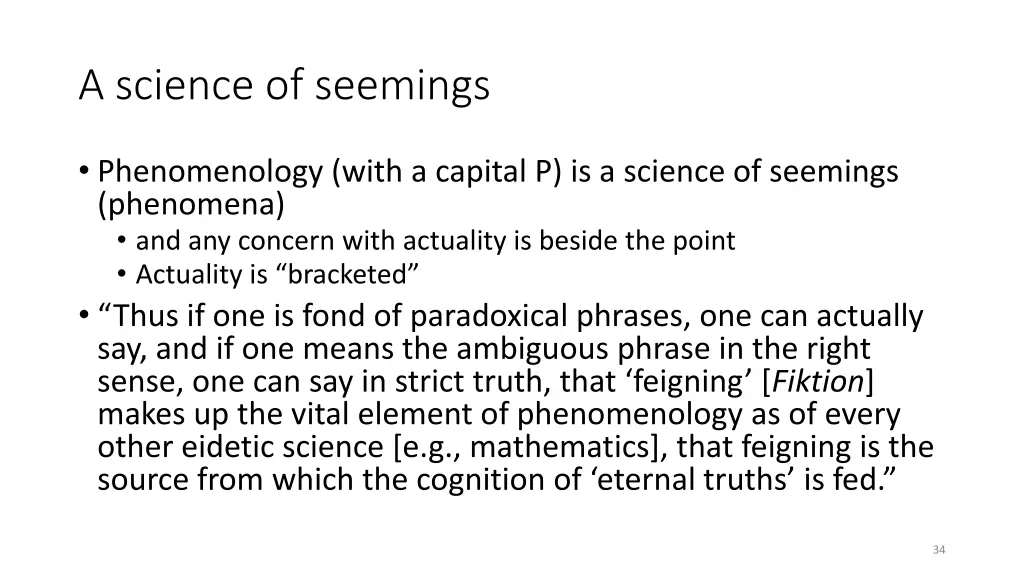 a science of seemings