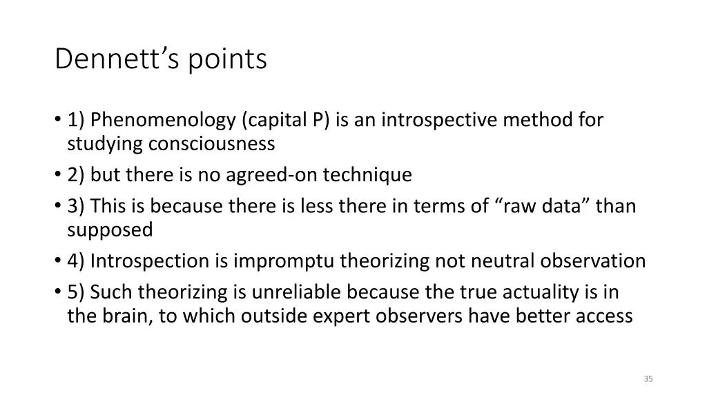 dennett s points