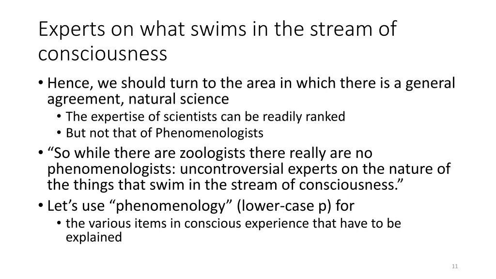 experts on what swims in the stream