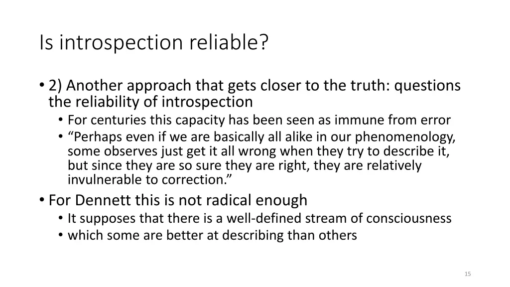 is introspection reliable