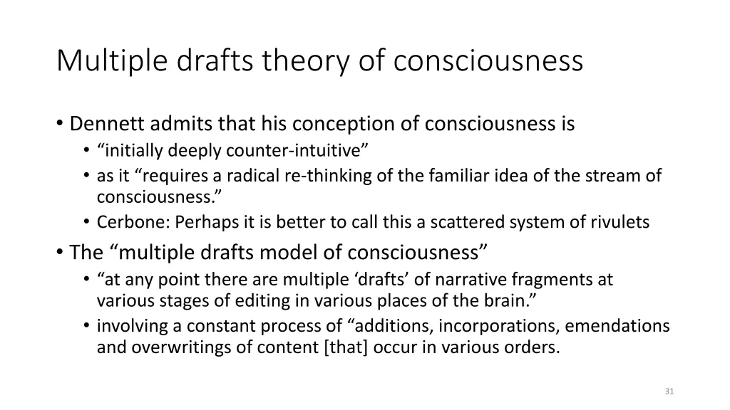 multiple drafts theory of consciousness