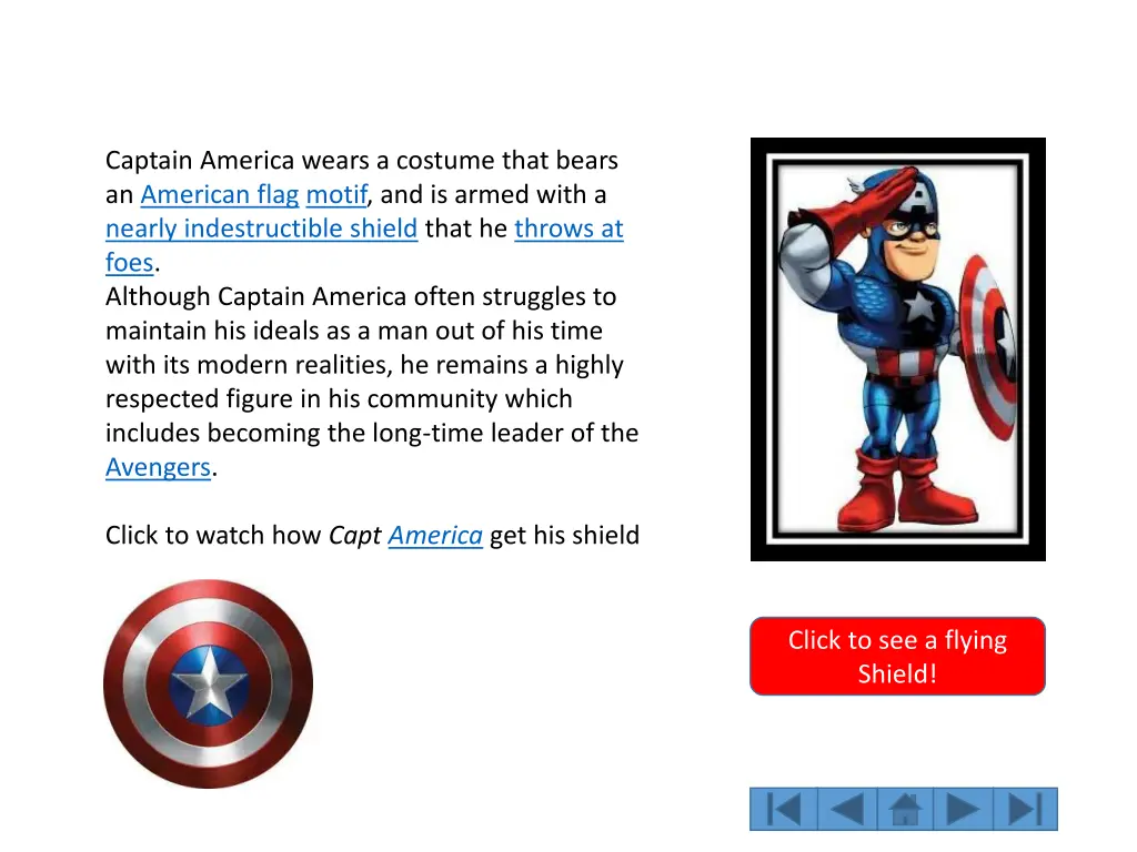 captain america wears a costume that bears