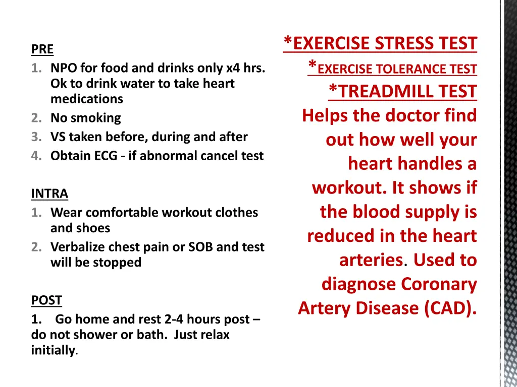 exercise stress test exercise tolerance test