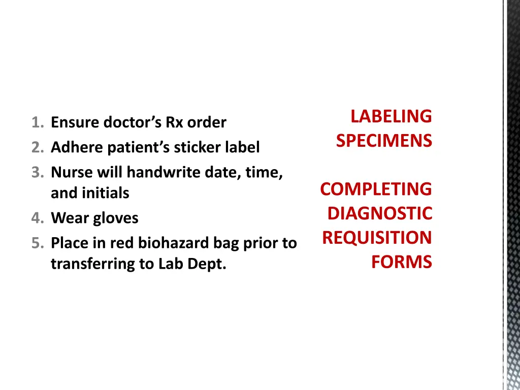 labeling specimens