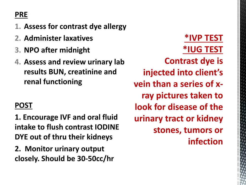 pre 1 assess for contrast dye allergy