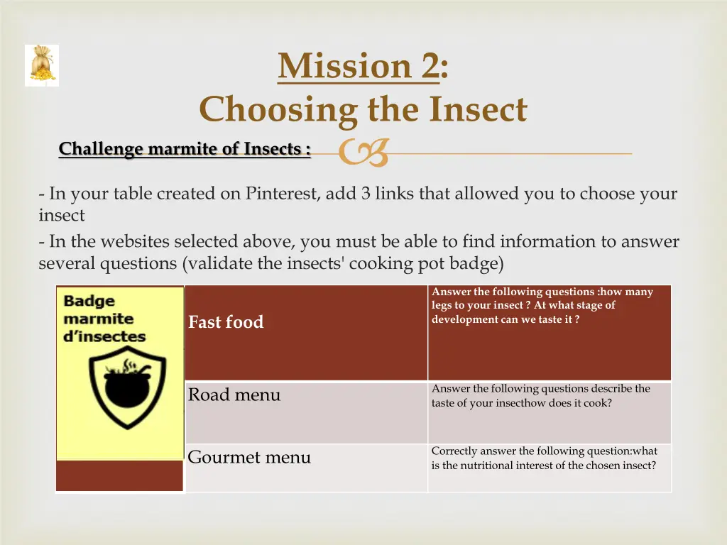 mission 2 choosing the insect challenge marmite