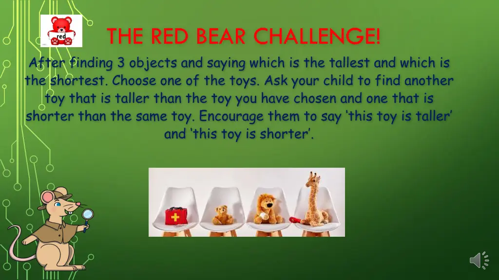 the red bear challenge after finding 3 objects