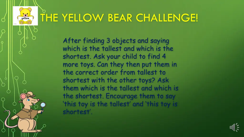 the yellow bear challenge