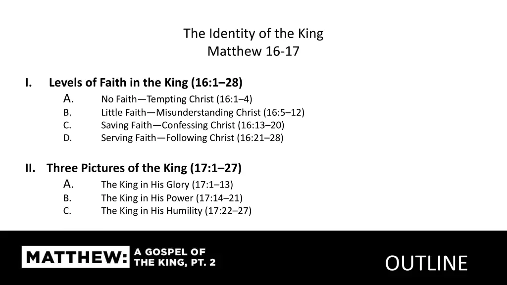 the identity of the king matthew 16 17