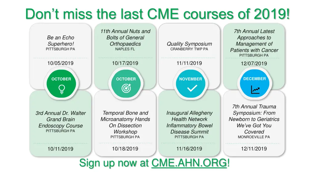 don t miss the last cme courses of 2019