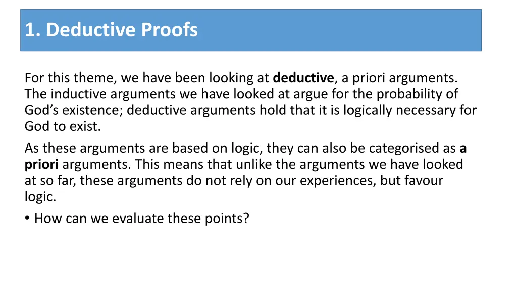 1 deductive proofs