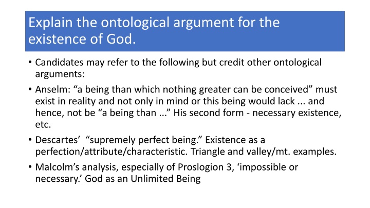 explain the ontological argument