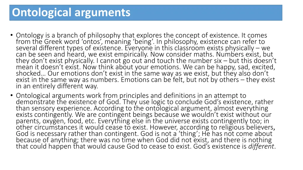 ontological arguments