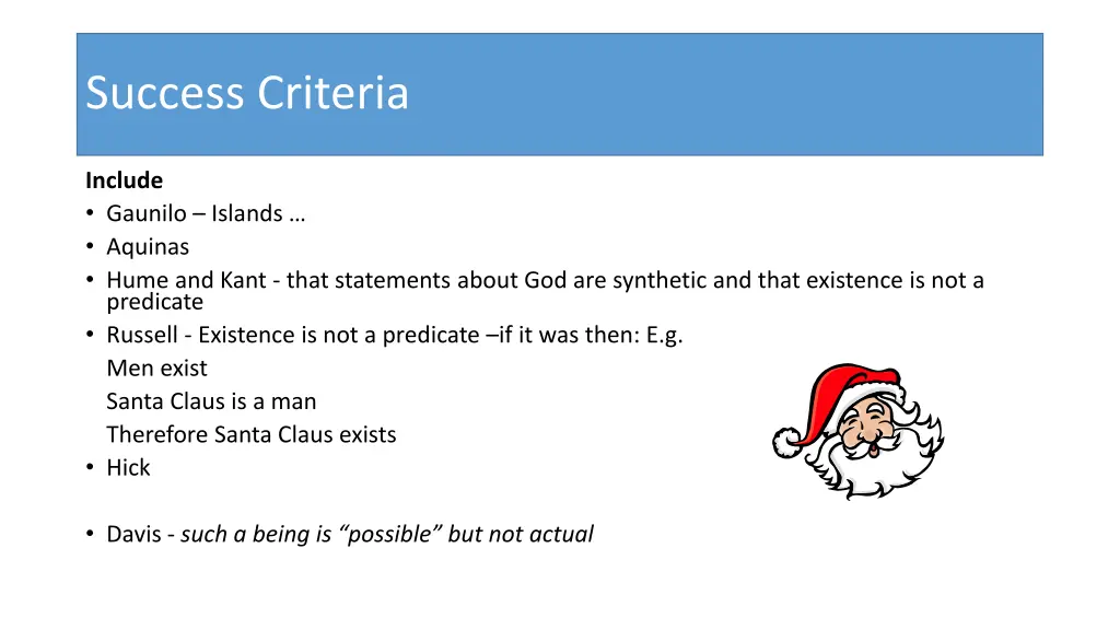 success criteria