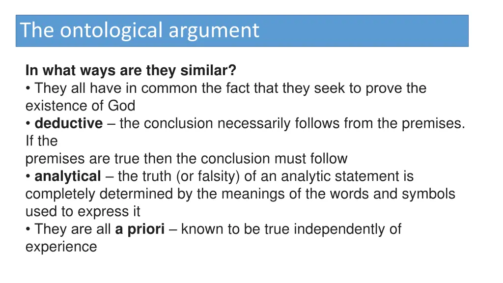 the ontological argument