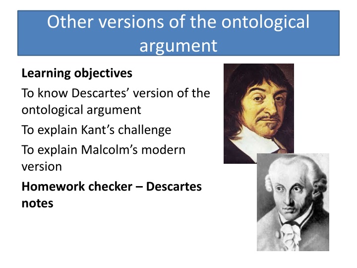 other versions of the ontological argument