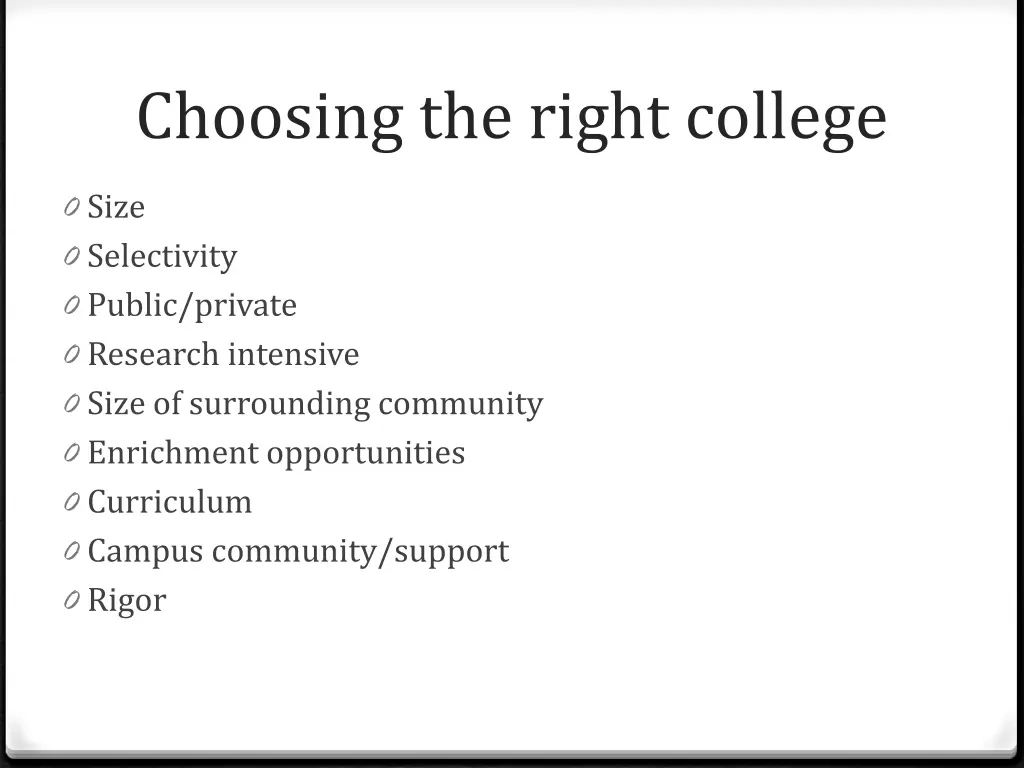 choosing the right college