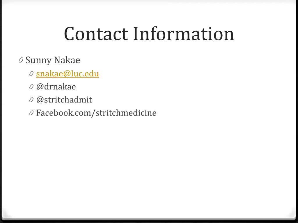 contact information