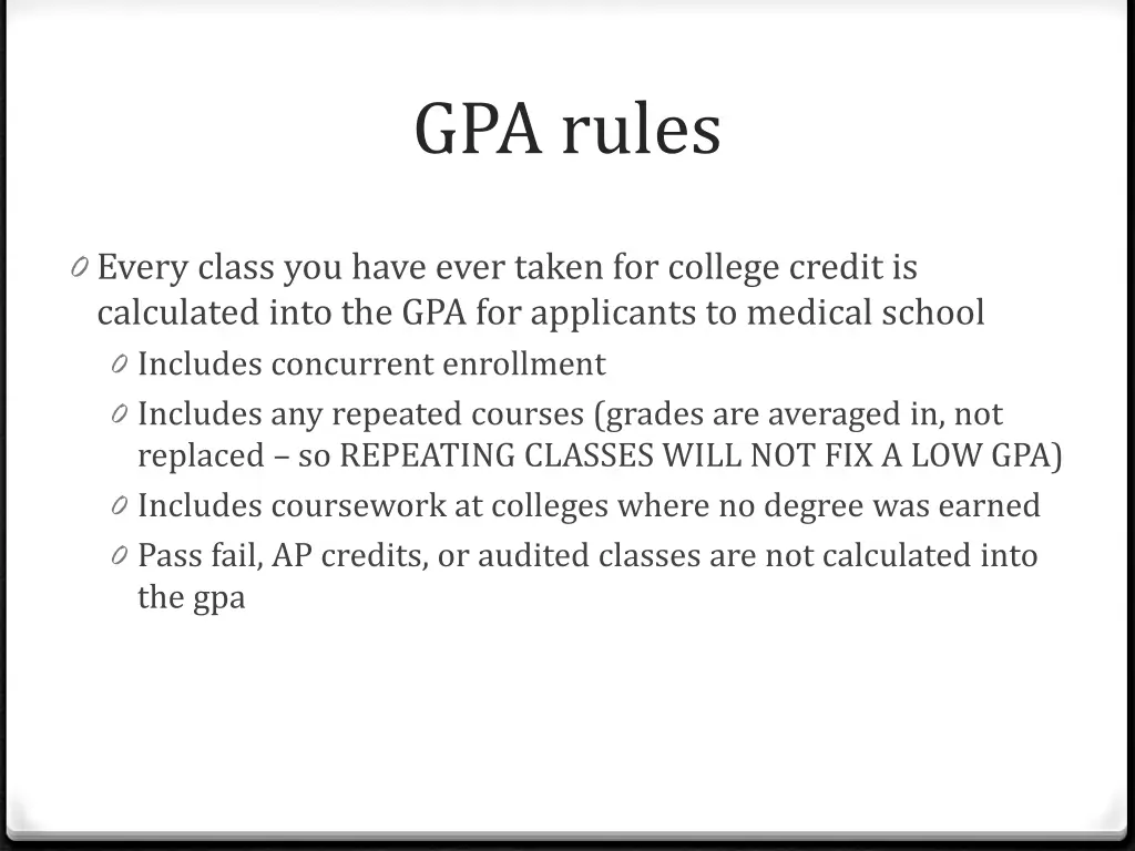 gpa rules