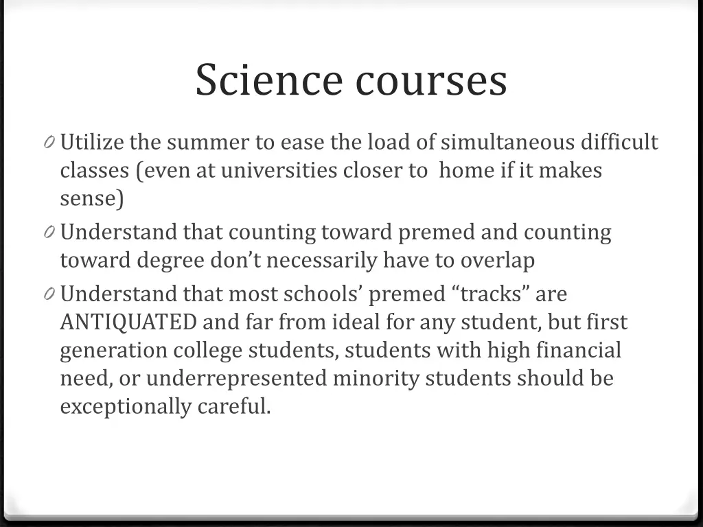 science courses 1