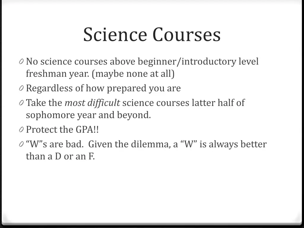 science courses