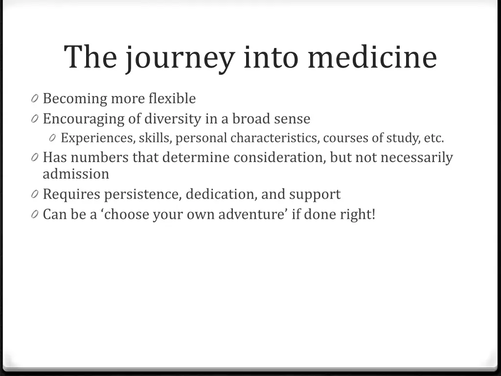 the journey into medicine